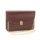 Christian Dior Chain Shoulder Bag Vintage Bordeaux Leather Auth Fm454