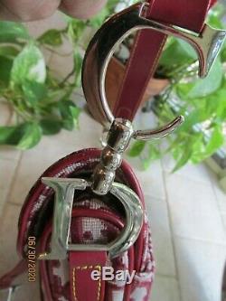 CHRISTIAN DIOR Saddle Vintage Burgundy (Red) Hand Bag/Silver-tone Hardware