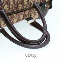 CHRISTIAN DIOR Trotter Canvas Hand Bag Vintage Red Auth rd608