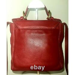 COACH 4158 Vintage Top Handle Legacy Red Leather Crossbody Bag