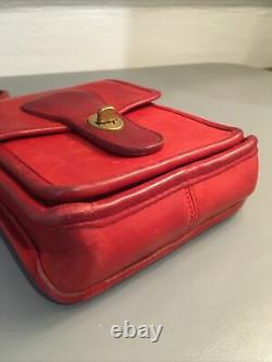 COACH RARE NYC Vintage Red Leather Small Shoulder Pouch