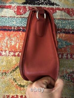COACH Red Leather Vintage CITY BAG Shoulder Crossbody Purse #9790 Nickel Lock