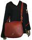 Coach Vintage Red Leather Stewardess Turn Lock Flap Shoulder Bag Purse #9525