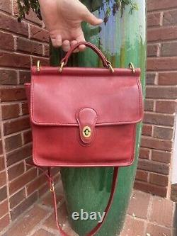 COACH Vintage Red Willis Crossbody Top Handle Satchel Shoulder Bag Purse 9927