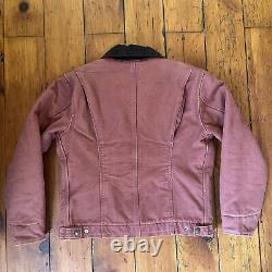 Carhartt WJ097 Sherpa-Lined Sandstone Duck Detroit Jacket Medium Vintage Rose
