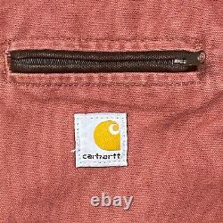 Carhartt WJ097 Sherpa-Lined Sandstone Duck Detroit Jacket Small Vintage Rose VRS