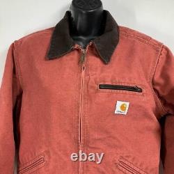 Carhartt Womens Vintage Detroit WJ097 VRS Flannel Lined Vintage Rose Jacket SZ S
