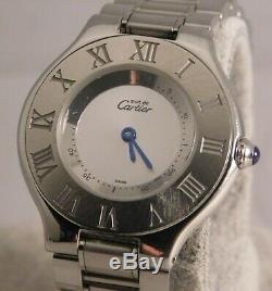Cartier Must De Cartier 21 Stainless Steel 1330 Vintage 1990's Mens Watch. 31mm