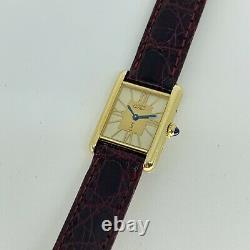 Cartier Must De Cartier Vintage Watch Vermeil Tank Quartz Watch