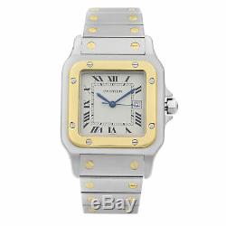 Cartier Santos Galbee Steel Gold Roman Cream Dial Automatic Watch 2961