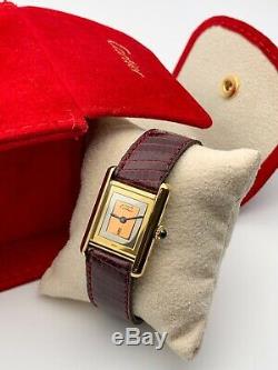 Cartier Tank Ladies Dress Watch With Trinity Dial. Orig. Strap/buckle. With Box