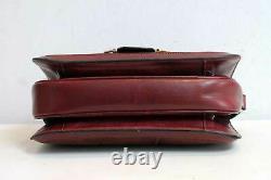 Celine Nubuck Leather Box Bag Burgandy Vintage