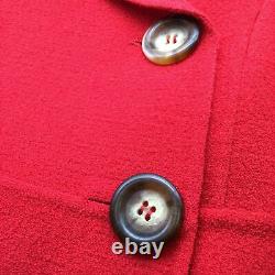 Céline Red Vintage Double Breasted Crepe Jacket / Blazer