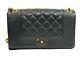 Chanel Chanel Mademoiselle Vintage Flap Bag Black Enamel & Gold Cc Clasp A93085
