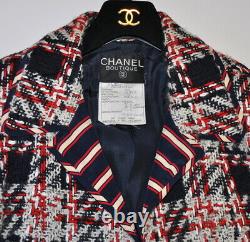 Chanel Iconic Vintage Navy/red/white Tweed Jacket Blazer, 38, Collector's Piece