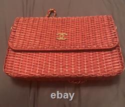 Chanel Super Rare Vintage Red Wicker Bag