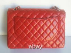Chanel Vintage Classic Flap Bag Quilted Red Lambskin. Medium