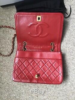 Chanel Vintage Red Leather Bag