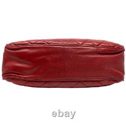 Chanel Vintage Red Quilted Lambskin Leather Matelasse Shoulder Bag