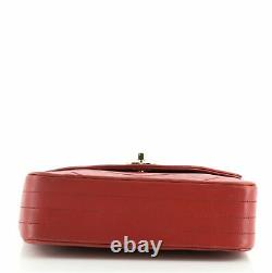 Chanel Vintage Round Flap Bag Horizontal Quilted Lambskin Small