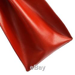 Christian Dior Drawstring Shoulder Bag Purse Red Leather Vintage Auth AK17484c