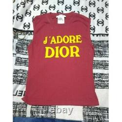 Christian Dior Galliano Vintage J'adore Dior Tank Top Red Size 6 Authentic