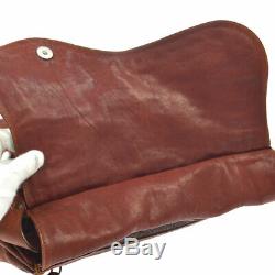 Christian Dior Gaucho Shoulder Bag Red Leather Italy Vintage AK31792c