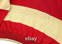 Christian Dior Sport Vintage Big Logo Sweatshirt Bicolor Red Beige #M RankAB