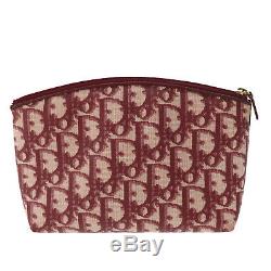 Christian Dior Trotter Small Pouch Bag Bordeaux PVC Leather Authentic #NN662 O