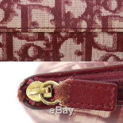 Christian Dior Trotter Small Pouch Bag Bordeaux PVC Leather Authentic #NN662 O