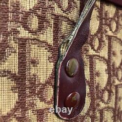 Christian Dior Vintage Hand Bag Trotter Logos Canvas Burgundy Authentic