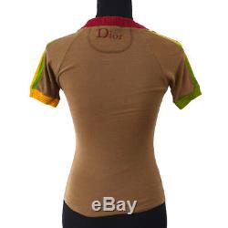 Christian Dior Vintage Short Sleeve T Shirt Tops Brown Cotton Authentic AK31368j