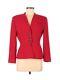 Christian Dior Womens Jacket Size 6 Red Collarless Vintage Blazer Power Usa Made