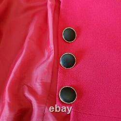 Christian Dior Womens Jacket Size 6 Red Collarless Vintage Blazer Power USA Made