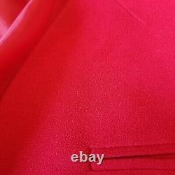 Christian Dior Womens Jacket Size 6 Red Collarless Vintage Blazer Power USA Made