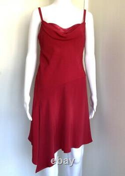 Christian Lacroix Spring 1995 size 42 dress red viscose strappy flare vintage