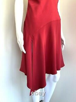 Christian Lacroix Spring 1995 size 42 dress red viscose strappy flare vintage