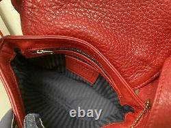 Coach Sonoma Vintage Natural Red Pebble Leather Small Flap Bag 4929