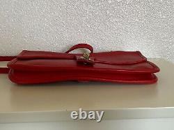 Coach Vintage Bonnie Cashin Double Sided Turnlock Red Leather Shoulder Bag