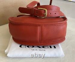 Coach Vintage Post Pouch Red Leather Crossbody Shoulder Bag Purse USA Euc Rare