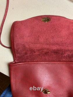 Coach Vintage Red Leather Casino Crossbody Satchel Bag 9924