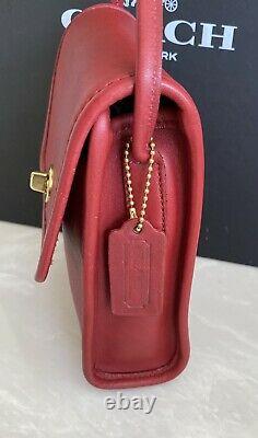 Coach Vintage Red Leather Scooter Crossbody Bag 9893 USA Euc