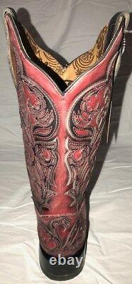 Corral Women's Red Black Vintage Square Toe Cowgirl Western Boots G1468 NIB Size