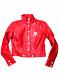 Courreges Vintage Red Vinyl Jacket Size 36 Fits Extra Small Xs