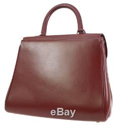 DELVAUX Le Brillant Hand Bag Red Leather Belgium Vintage GHW NR13980k