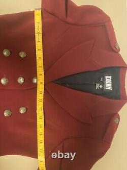 DKNY Cropped Military Style Jacket Vintage 1990s Dark red/Burgundy Wool
