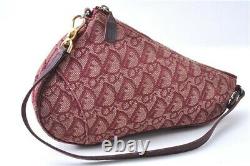 Dior Bag Saddle Trotter Handbag Shoulder Diorissimo Monogram Purse Vintage Red