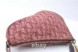 Dior Bag Saddle Trotter Handbag Shoulder Diorissimo Monogram Purse Vintage Red