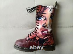Doc Dr Martens Manga Anime Girl Face 1914 Boots Rare Vintage Made In England 7uk
