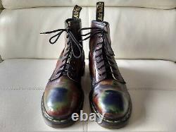 Doc Dr. Martens Red Green Blue Rub-off Boots Made In England Vintage Rare 7uk